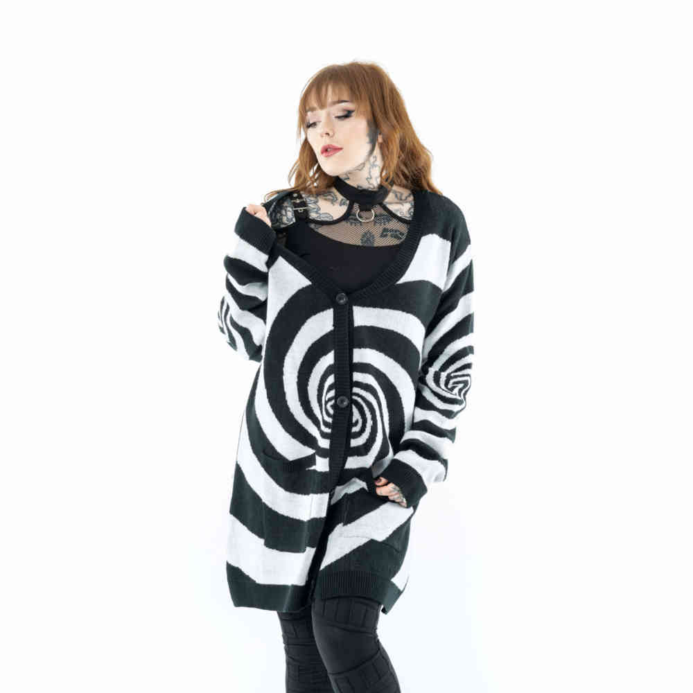 Vixxsin - Hypno Lange cardigan - Zwart/Wit